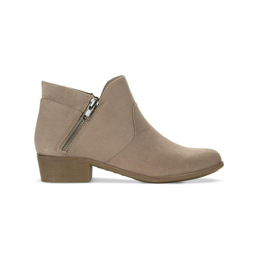 Sun + Stone Micro Suede Double Zipper Booties Boots Sz 8 M - Gray Grey - Picture 6 of 16